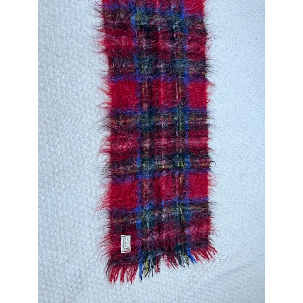Andrew Stewart Mohair Wool Scarf Vintage Scotland 60's | Royal Stewart | 50L 12W